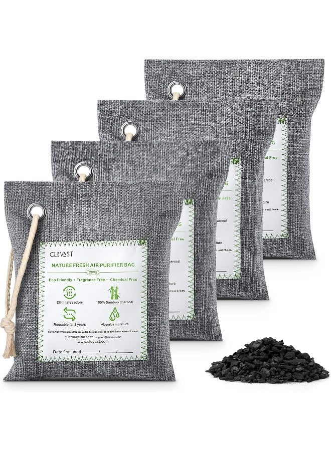 CLEVAST 4 Pack Bamboo Charcoal Air Purifying Bags - Image 1
